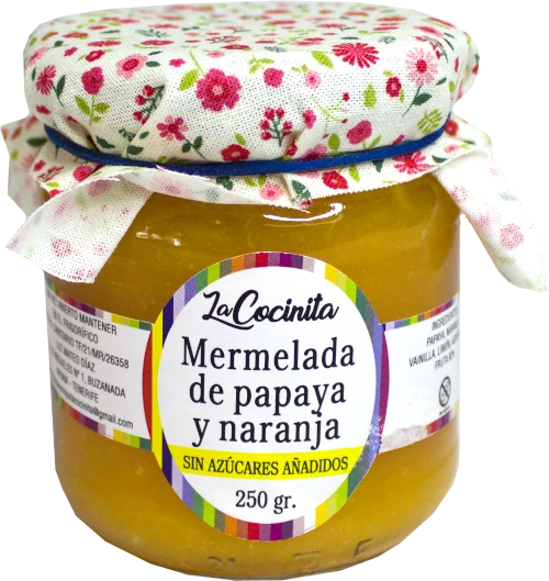 Mermelada de papaya y naranja sin azúcar